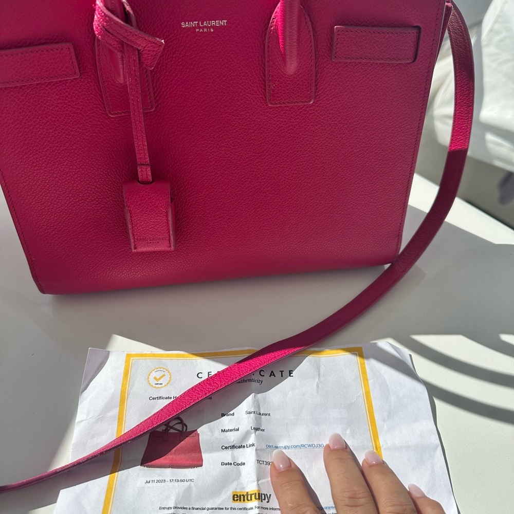 YSL nano sac du jour handbag in hot pink. - Picture 7 of 17